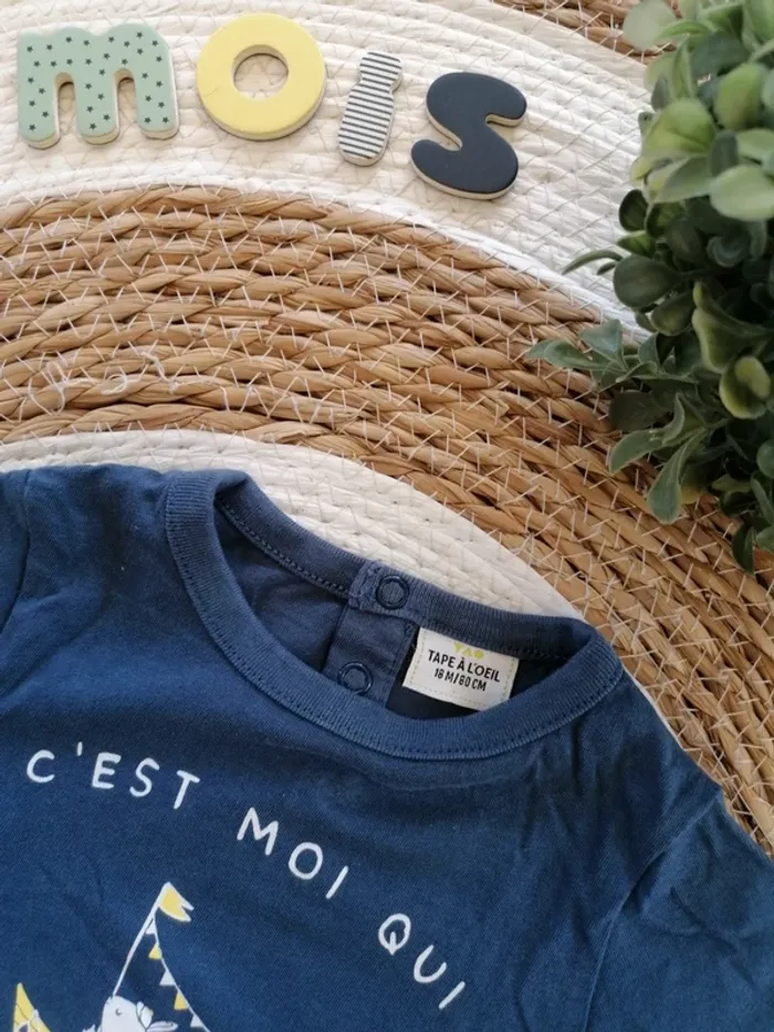 Ensemble short jaune + tee-shirt bleu marine - Tape à l'oeil - 18 mois - photo numéro 6