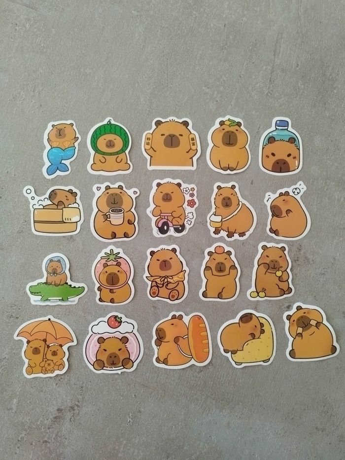 Lot x20 stickers autocollants Capybara