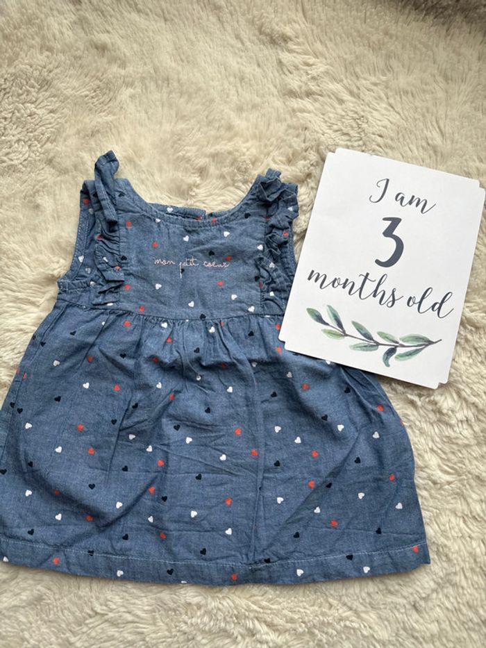 Robe mon petit cœur mes petits cailloux 3 mois en jean