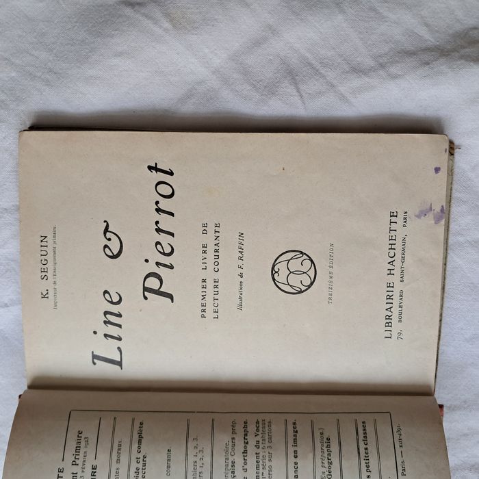 Livre ancien Line et Pierrot K. Seguin Premier livre de lecture courante Librairie Hachette 1924 - photo numéro 5