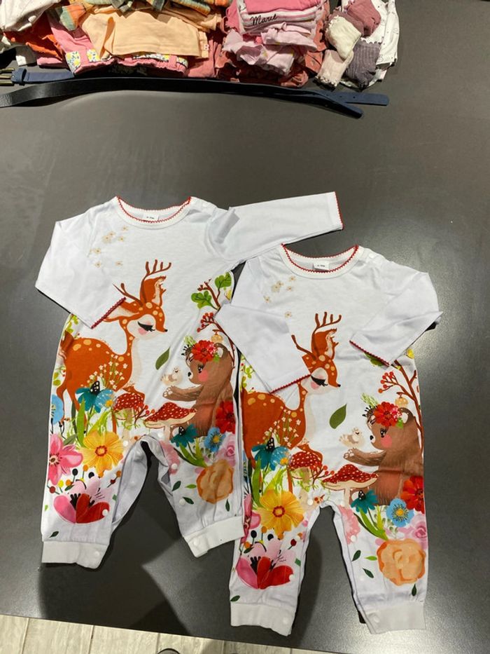 Lot de 2 pyjamas fins 6-9 mois
