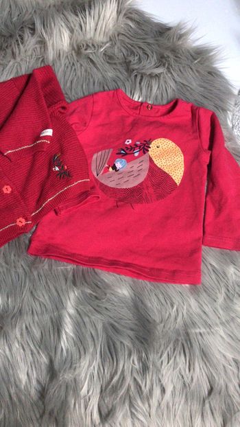 Ensemble teeshirt et cardigan 12 mois