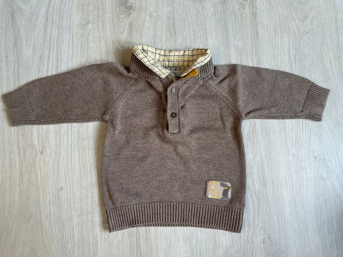 Pull effet 2 en 1 garçon Obaibi 6 mois