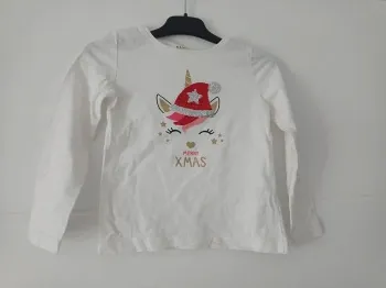 Tee-shirt fille licorne Noël Kiabi 5 ans