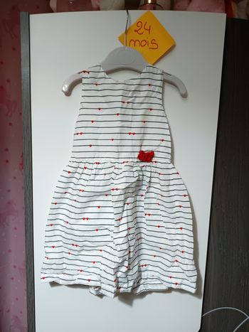 Robe été rayée coeurs 24 mois 