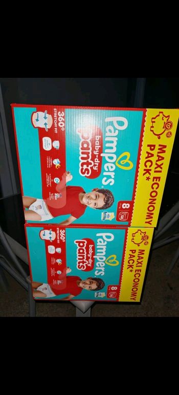 2 cartons pampers baby dry taille 8 neuf 
