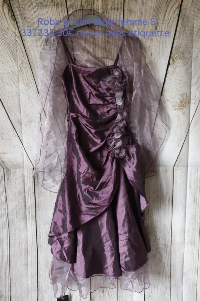 Robe de soirée femme S et son étole