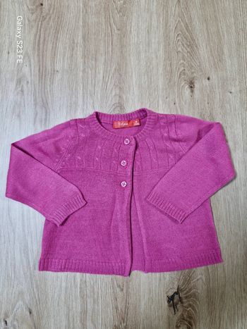 Gilet rose bébé fille Tissaia - 6 mois