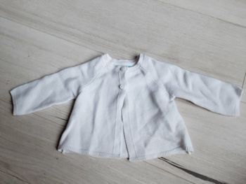 Vêtement bébé mixte fille garçon gilet blanc Obaïbi 3 mois