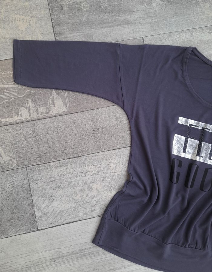 Tee-shirt blouse imprimé argenté - In extenso - photo numéro 4