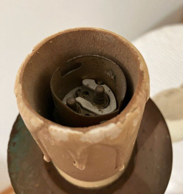 Vintage-Lustre en bois et métal-à réparer - photo numéro 8