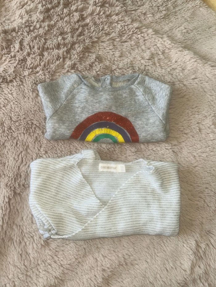 lot de 2 pulls fille taille 6 mois