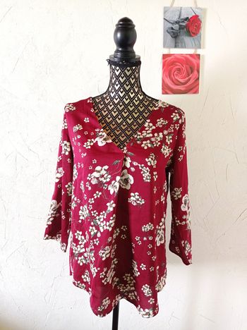 🌸Blouse manches 3/4, bisou's project, taille S/M
