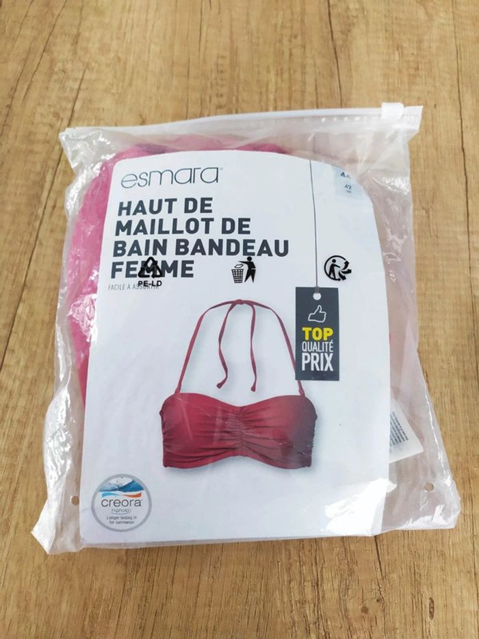 Haut de maillot de bain rouge taille 44 Esmara - photo numéro 2