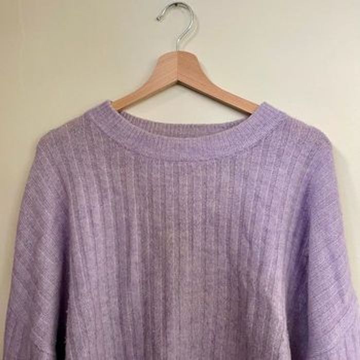 Pull Bizzbee lilas en maille côtelée Taille M Coupe loose V072 - photo numéro 5