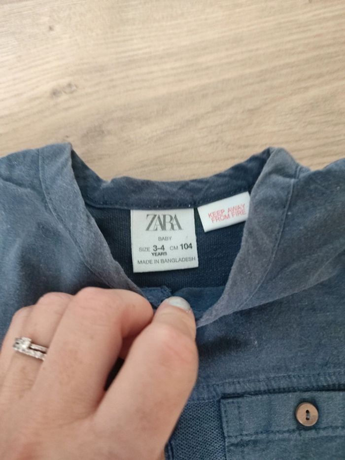 T shirt col tunisien 3/4 ans - photo numéro 2