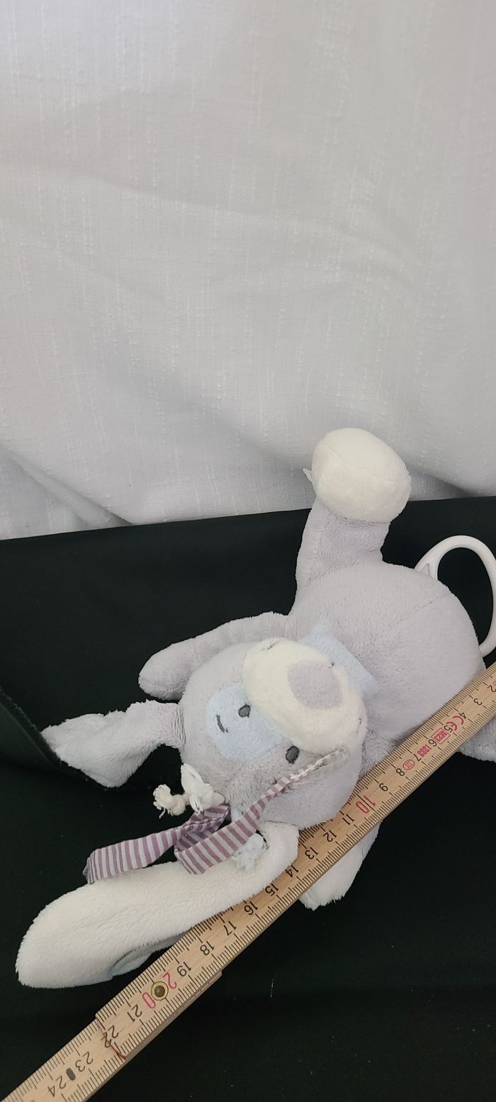 Peluche chien musicale NOUKIE'S Arthur et Merlin bleu et gris 20 cm - photo numéro 4