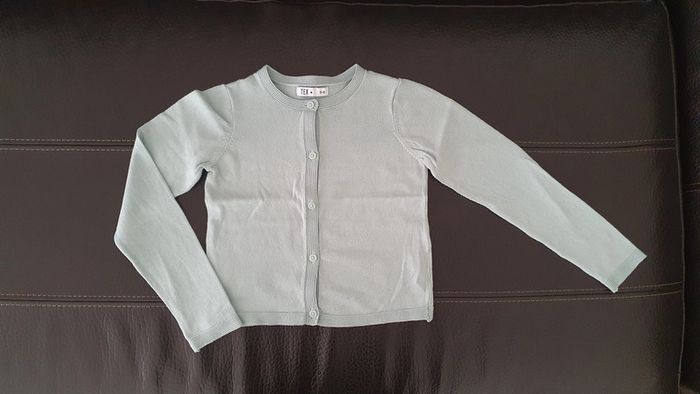 Gilet bleu-vert (ou vert d'eau) taille 5-6 ans