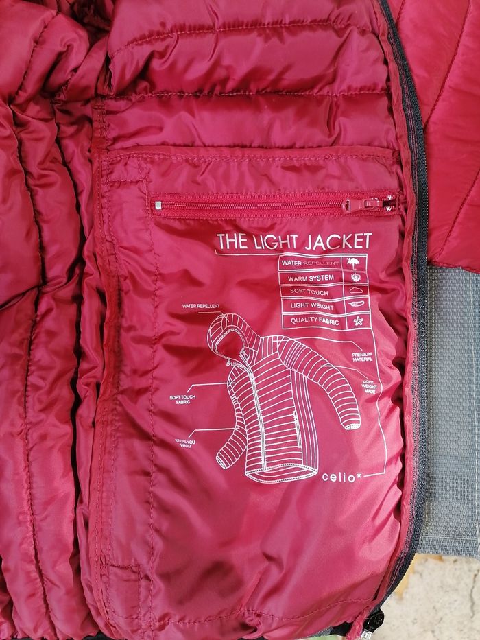 Doudoune à capuche Célio taille S Light Jacket rouge - photo numéro 5