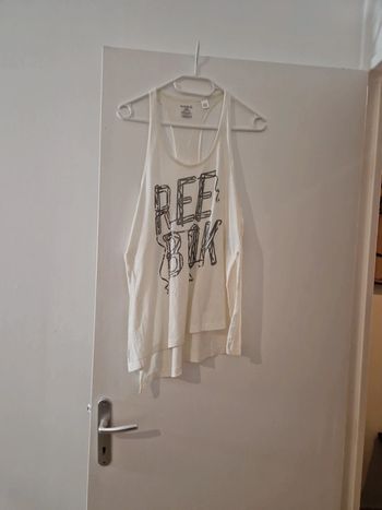 Débardeur femme été asymétrique blanc taille M TBE Reebok
