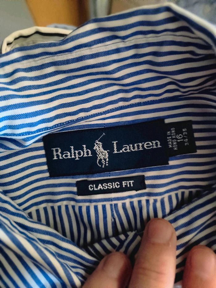 Chemise Ralph Lauren rayée bleu marine & blanc – Classic Fit – Vintage Y2K - photo numéro 9