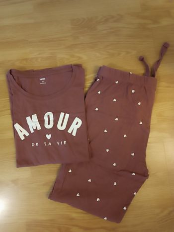 Pijama bordeaux clair Kiabi - Taille M