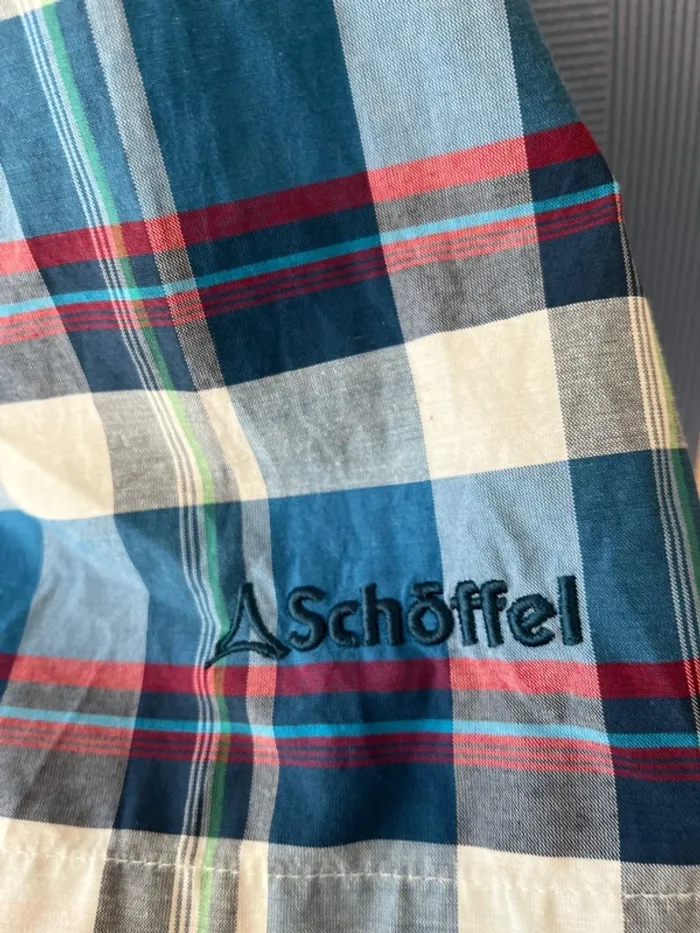 Chemise à carreaux Schoffel /XL/Bleu et blanc / Excellent état - photo numéro 4