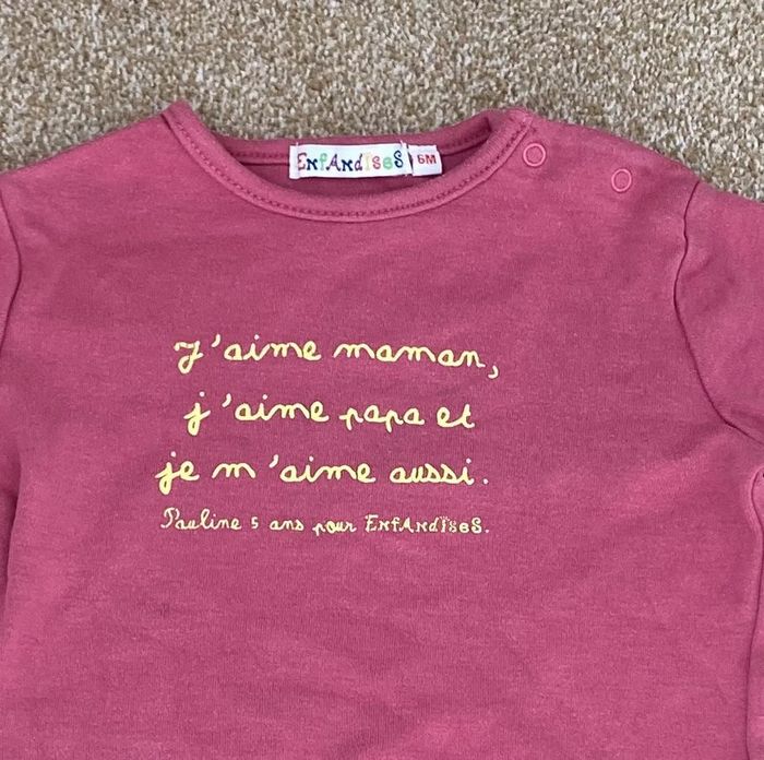 T-shirt manches longues fille 6 mois - photo numéro 2