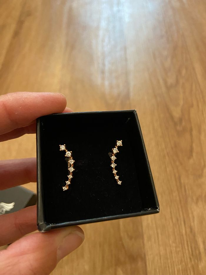 Boucles d’oreilles lobe or rose femme - photo numéro 3