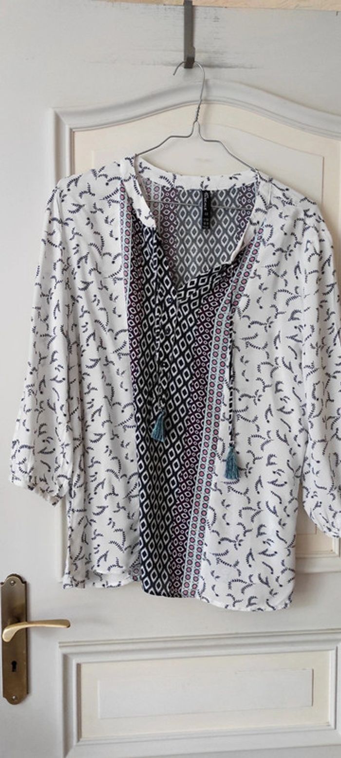 💐Blouse manches 3/4 - Jean Pascale - taille 44 - Très bon état💐 - photo numéro 2