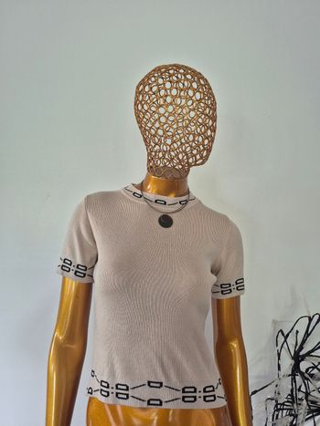 Pull Femme Crème et Noir Taille Unique