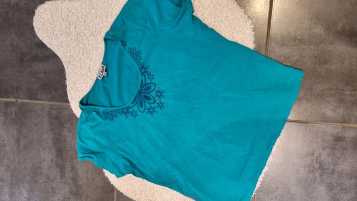Tee shirt femme bleu vert bouteille 2XL - photo numéro 3