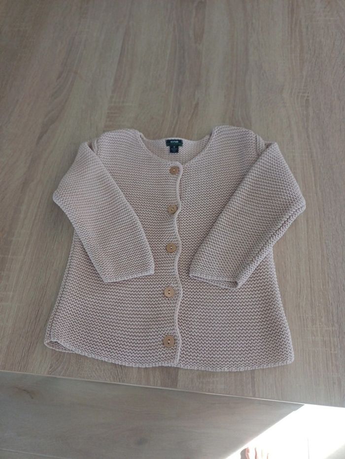 Gilet rose pâle 18m/24m