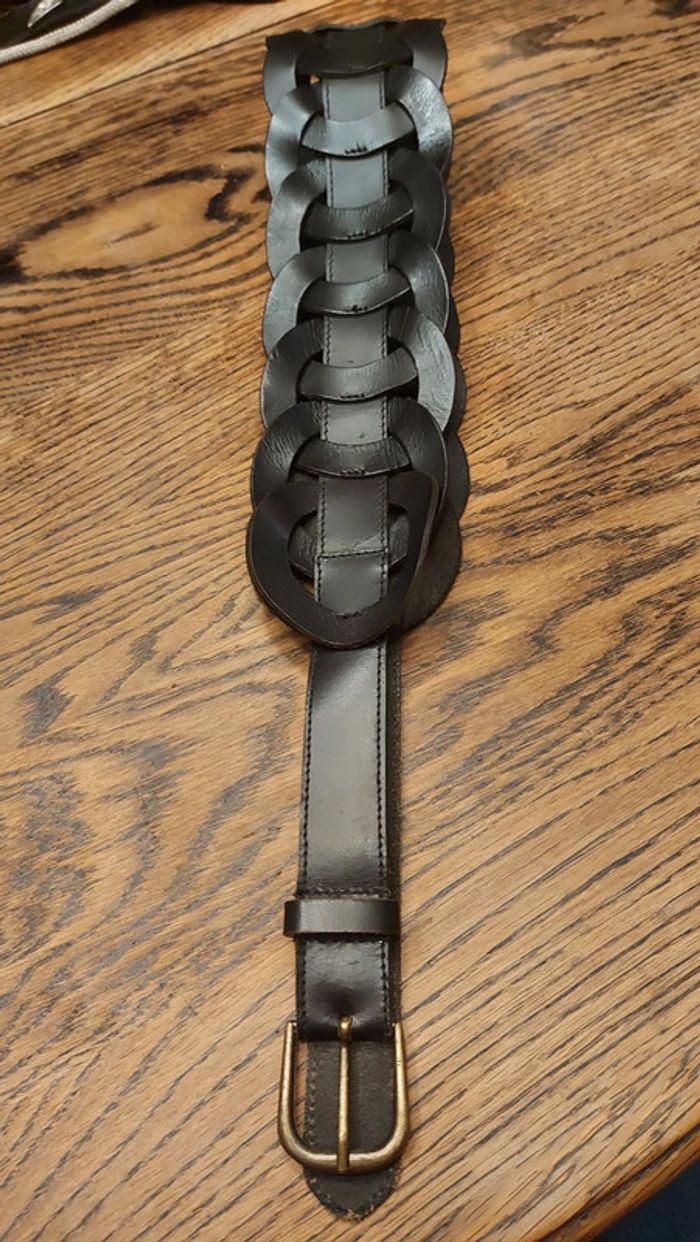 Ceinture noir en cuir réglable de 90 à 95 - photo numéro 8