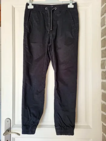 Pantalon en toile noire Kiabi