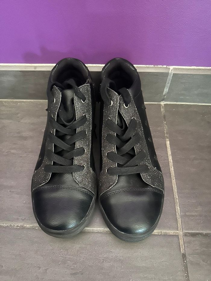 Baskets noir et argenté pailletée - photo numéro 2