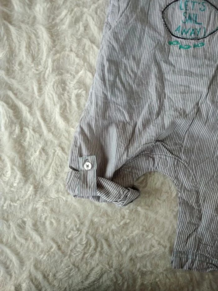 Ensemble (salopette (tee shirt) Garçon 6 mois Poisson Sous marin Tissaia 100% coton - photo numéro 6