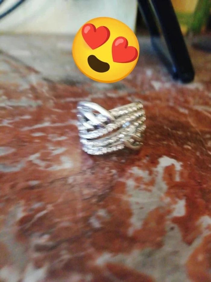 Bague à diamants couleur argent 16,9 mm - photo numéro 3