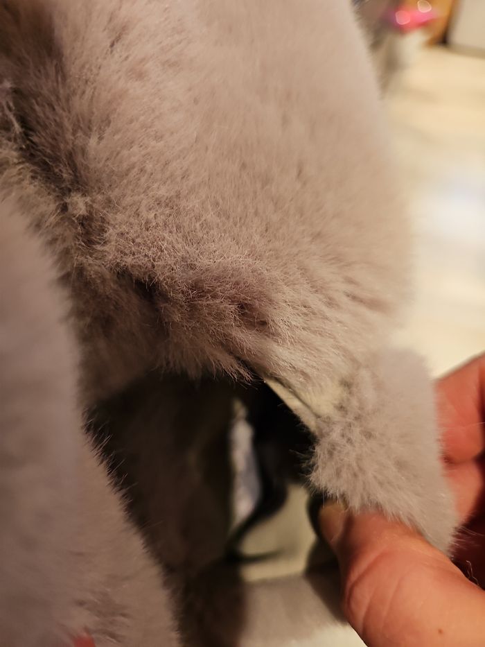 Manteau fourrure grise a capuche taille S tres bon état - photo numéro 3