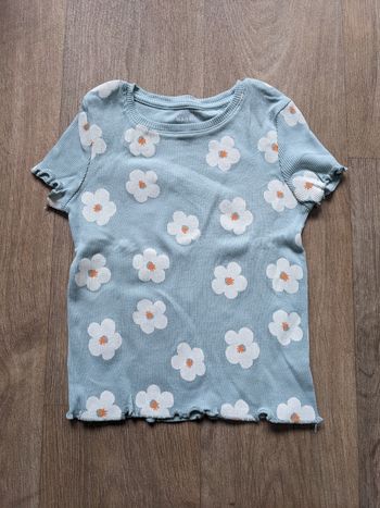 T shirt coton bio motif fleuri 6 ans