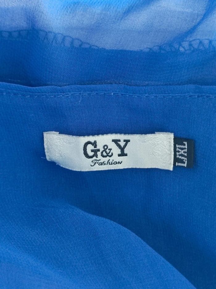 Robe patineuse fluide tricolore bleu blanc noir / G&Y Fashion - 38/M à 42/L - photo numéro 9