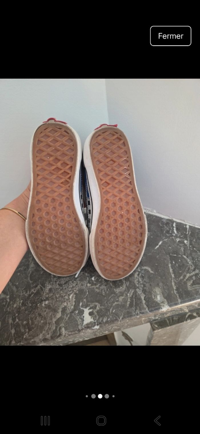 Baskets Vans bleues avec flamme et damier Taille 30.5 - photo numéro 7