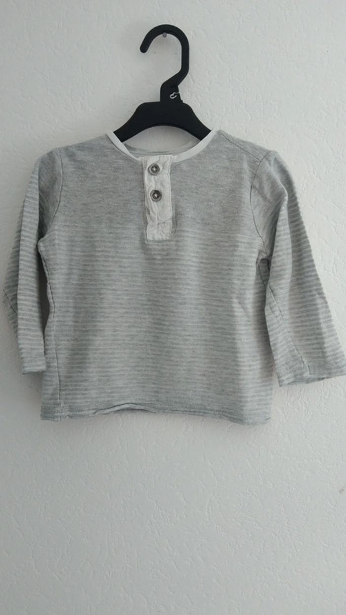 tee shirt gris zara garcon 2ans 92cm