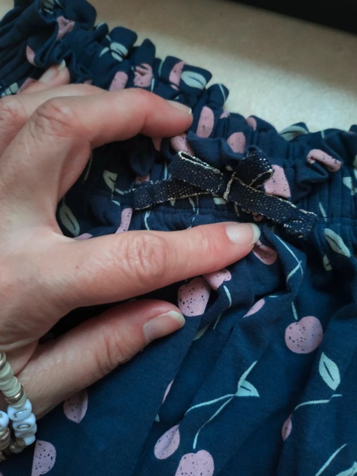 Jupe fille tournante bleu marine imprimé cerises 14 ans Tape à l'oeil - photo numéro 3