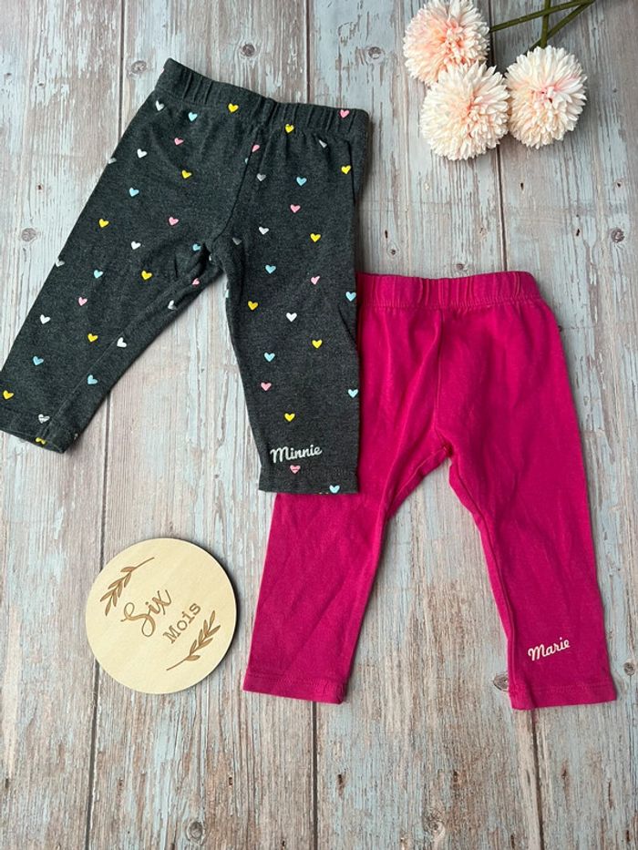 Lot 2 leggings Disney baby 6 mois
