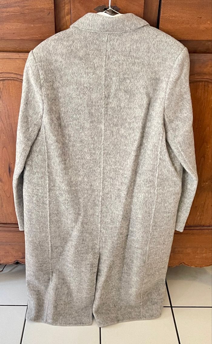Manteau en 100% laine , gris col V , manches longues - photo numéro 7