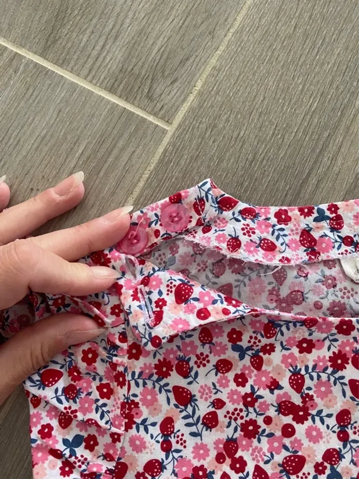 Joli haut liberty fille rose 5/6ans fait main - photo numéro 2