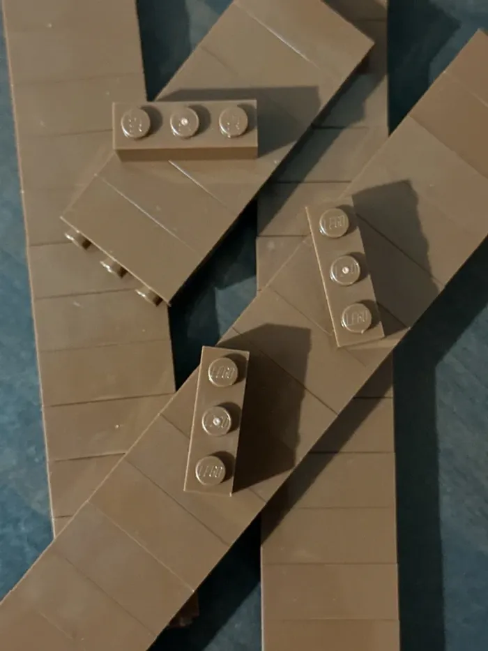 50 Brick Lego 1x3 ref 3622 Reddish Brown - photo numéro 3