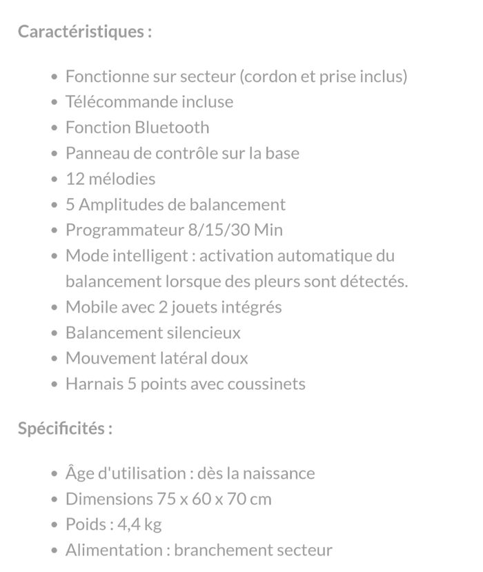 Balancelle électrique Swing avec Bluetooth - photo numéro 3