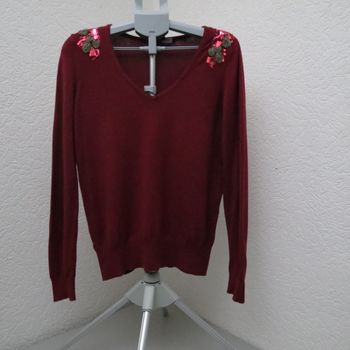 ✨ Pull rouge LolaLiza – Élégant & Féminin, détails perles et sequins ✨